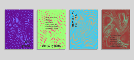 Minimalistic abstract vector halftone cover design template. Future geometric gradient background. Vector templates for placards, banners, flyers, presentations and reportsのイラスト素材