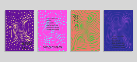 Minimalistic abstract vector halftone cover design template. Future geometric gradient background. Vector templates for placards, banners, flyers, presentations and reportsのイラスト素材