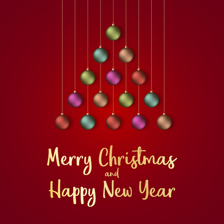 Merry Christmas and Happy New Year 2018 greeting card, vector illustration.のイラスト素材