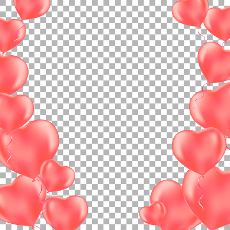 Romantic background with rose heart balloons. Valentine's day concept .Vector eps 10のイラスト素材