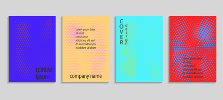 Minimal abstract vector halftone covers design. Future geometric template. Vector templates for placards, banners, flyers, presentations and reportsのイラスト素材