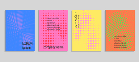 Minimal abstract vector halftone covers design. Future geometric template. Vector templates for placards, banners, flyers, presentations and reportsのイラスト素材
