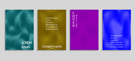 Minimal abstract vector halftone covers design. Future geometric template. Vector templates for placards, banners, flyers, presentations and reportsのイラスト素材