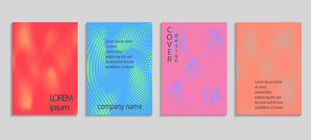 Minimal abstract vector halftone covers design. Future geometric template. Vector templates for placards, banners, flyers, presentations and reportsのイラスト素材