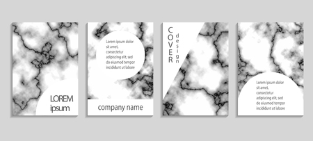 Set of luxury marble cover templates. Vector cover design for placards, banners, flyers, presentations and cards.のイラスト素材