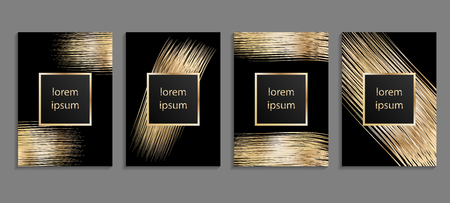 Set of luxury gold cover templates.のイラスト素材