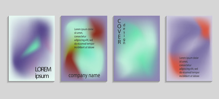 Minimal fluid colors covers set. Future geometric gradient background. Vector templates for placards, banners, flyers, presentations and reportsのイラスト素材