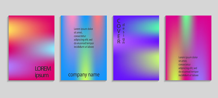 Minimal fluid colors covers set. Future geometric gradient background. Vector templates for placards, banners, flyers, presentations and reportsのイラスト素材