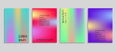 Minimal fluid colors covers set. Future geometric gradient background. Vector templates for placards, banners, flyers, presentations and reportsのイラスト素材