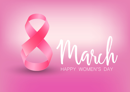 Happy Women's Day greeting card. Creative Template, Banner or Flyer design with stylish text 8 Marchのイラスト素材