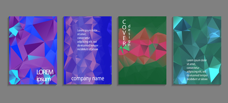 Minimal abstract vector low poly cover design template. Future geometric gradient background. Vector templates for placards, banners, flyers, presentations and reportsのイラスト素材