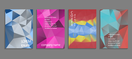 Minimal abstract vector low poly cover design template. Future geometric gradient background. Vector templates for placards, banners, flyers, presentations and reportsのイラスト素材