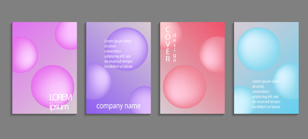 Minimal soft sphere shapes covers set with modern gradient background colors. Vector templates for placards, banners, flyers, labels and reports.のイラスト素材