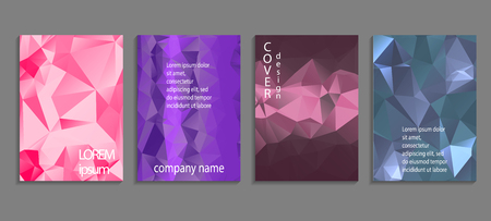 Minimal abstract vector low poly cover design template. Future geometric gradient background.のイラスト素材