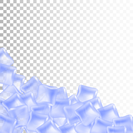 Blue Ice cubes background. Vector illustration, EPS 10のイラスト素材