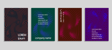 Minimalistic abstract vector halftone covers design. Future geometric template. Vector templates for placards, banners, flyers, presentations and reportsのイラスト素材