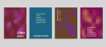 Minimalistic abstract vector halftone covers design. Future geometric template. Vector templates for placards, banners, flyers, presentations and reportsのイラスト素材