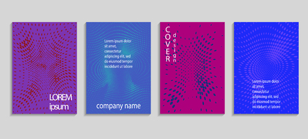 Minimal abstract vector halftone cover design template. Future geometric gradient background. Vector templates for placards, banners, flyers, presentations and reportsのイラスト素材