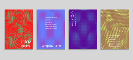 Minimal abstract vector halftone cover design template. Future geometric gradient background. Vector templates for placards, banners, flyers, presentations and reportsのイラスト素材
