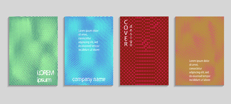 Minimal abstract vector halftone covers design. Future geometric template. Vector templates for placards, banners, flyers, presentations and reportsのイラスト素材