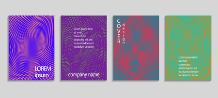 Minimal abstract vector halftone covers design. Future geometric template. Vector templates for placards, banners, flyers, presentations and reportsのイラスト素材