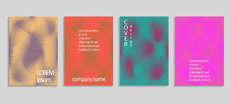 Minimal abstract vector halftone covers design. Future geometric template. Vector templates for placards, banners, flyers, presentations and reportsのイラスト素材