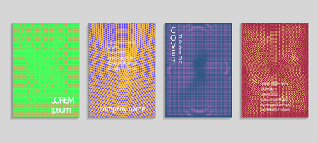 Minimal abstract vector halftone covers design. Future geometric template. Vector templates for placards, banners, flyers, presentations and reportsのイラスト素材