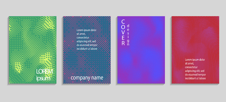 Minimal abstract vector halftone covers design. Future geometric template. Vector templates for placards, banners, flyers, presentations and reportsのイラスト素材