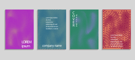 Minimal abstract vector halftone covers design. Future geometric template. Vector templates for placards, banners, flyers, presentations and reportsのイラスト素材