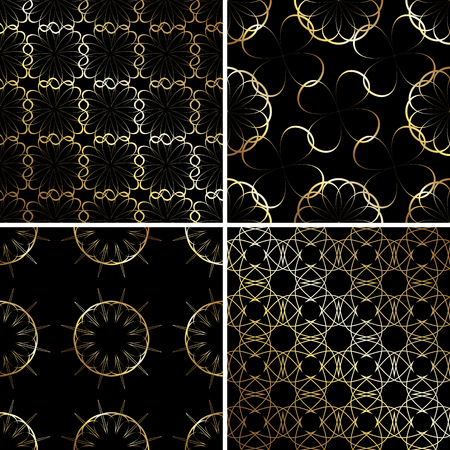 Black and gold luxury pattern. Vector illustrationのイラスト素材
