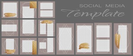 Social media banner template. Editable mockup for stories, personal blog, layout for promotion.のイラスト素材