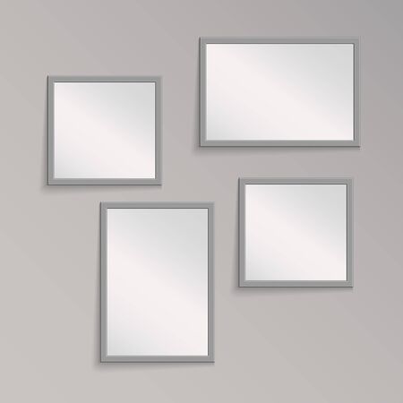 Realistic picture frames for presentations. Vector illustrationのイラスト素材