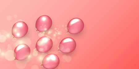 Birthday festive background with helium balloons.のイラスト素材