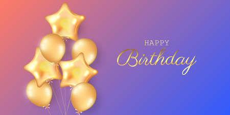 Birthday festive background with helium balloons.のイラスト素材