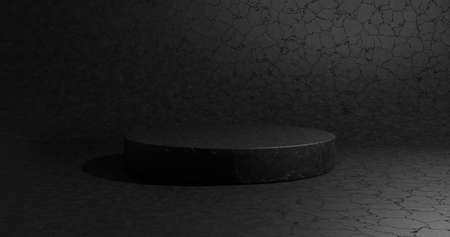 Empty black podium for display product. 3D rendering.の写真素材