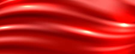 Red Silk Fabric Abstract Background, Vector Illustrationのイラスト素材