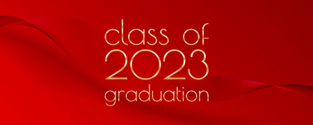 Class of 2023 graduation text design for cards, invitations or banner