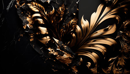 Black and Gold Luxury Background. generative aiの素材