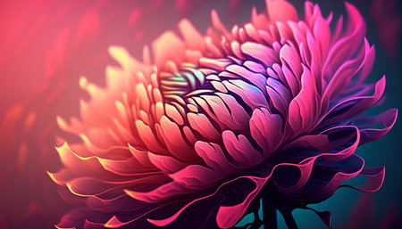Abstract fluid ink flower. Generative AI.の素材