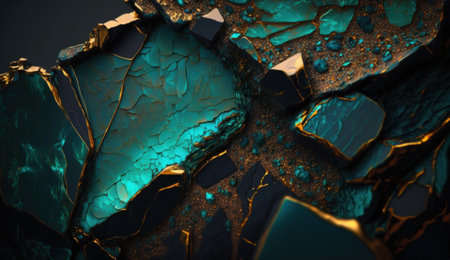 Golden Malachite Marble Texture. Generative AIの素材