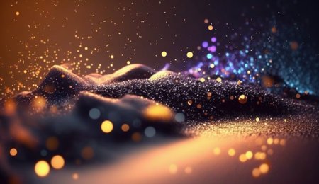Sparkling Luxury: Glitter, Bokeh Sparkles, and Particles. Generative AIの素材