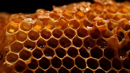 Close up of Honeycomb. Generative AIの素材