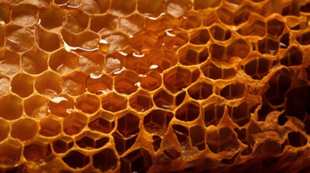 Close up of Honeycomb. Generative AIの素材