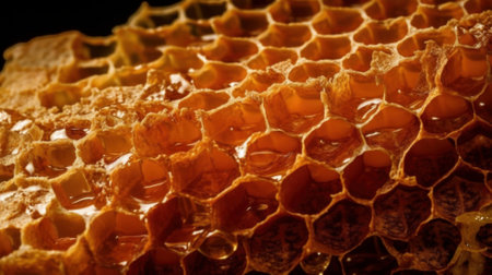 Close up of Honeycomb. Generative AIの素材