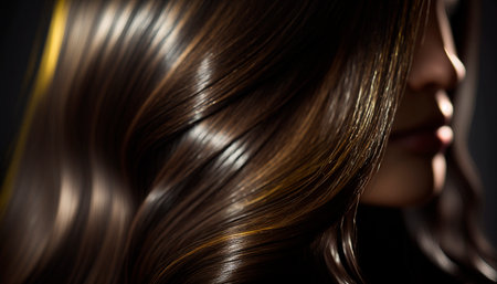 beautiful long hair. Beauty woman with luxurious brown hair. generative aiの素材