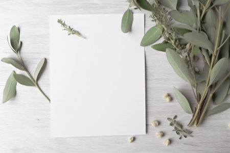 A Blank Wedding Invitation Mockup. Generative AIの素材
