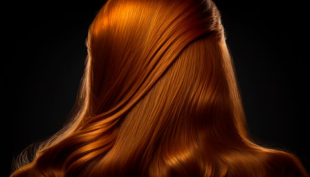 beautiful long hair. Beauty woman with luxurious ginger hair. generative aiの素材