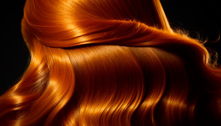 beautiful long hair. Beauty woman with luxurious ginger hair. generative aiの素材