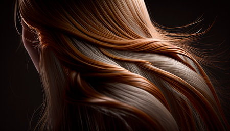 beautiful long hair. Beauty woman with luxurious ginger hair. generative aiの素材