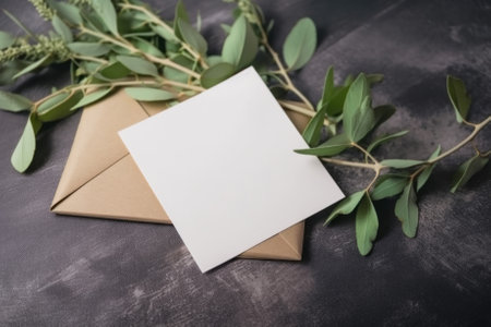 A Blank Wedding Invitation Mockup. Generative AIの素材